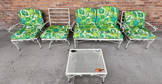 Mid Century Wrought Iron Patio Furniture Set