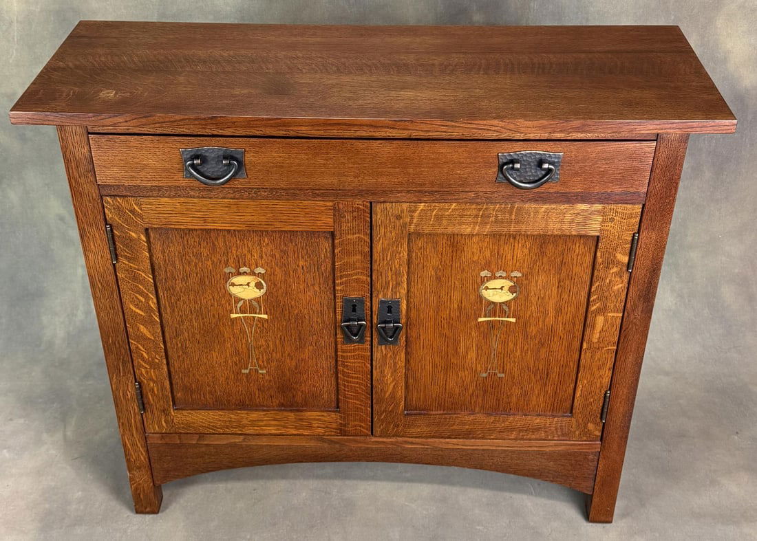Stickley Harvey Ellis Console Table Cabinet: 30" by 36" by 13". Lot requires pickup at our facility or LTL freight shipping.