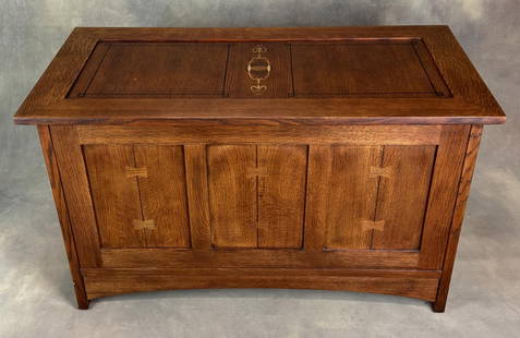 Stickley Harvey Ellis Millennium Blanket Chest: 25" by 42" by 21". Lot requires pickup at our facility or LTL freight shipping.