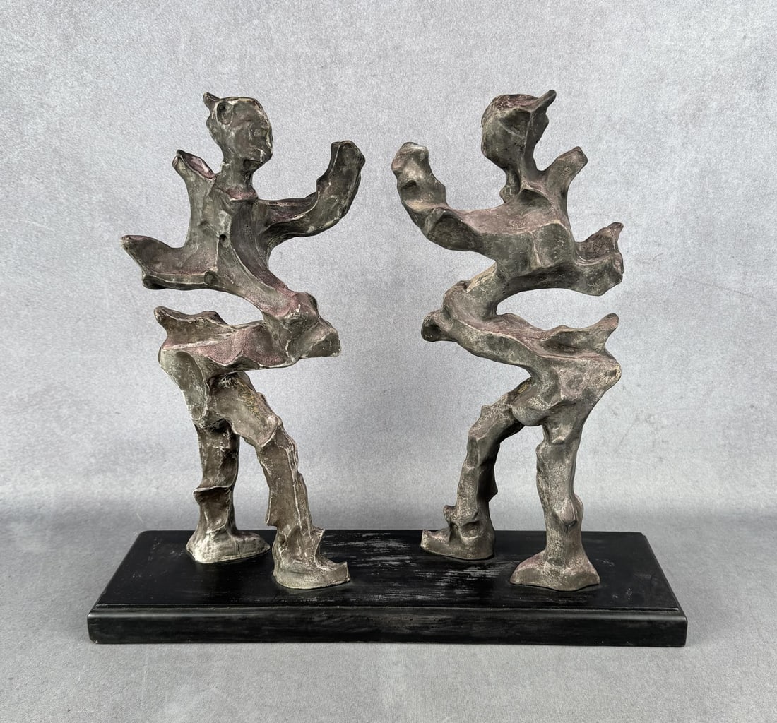 Mid Century Attila's Brutalist Sculpture: 19 1/2" by 17" by 5 5/8"