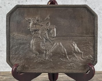 Charles M Russell Bronze Plaque