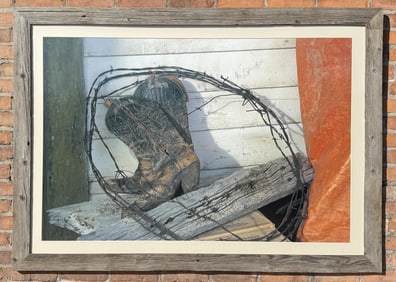 Huge Print of Cowboy Boots & Barb Wire