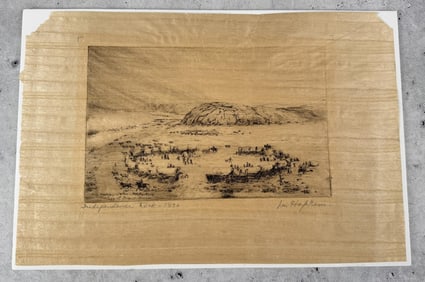 Lin Hopkins Independence Rock Etching