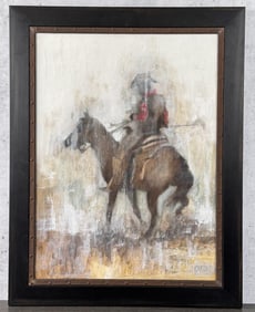 J. Olson Montana Cowboy Oil Painting