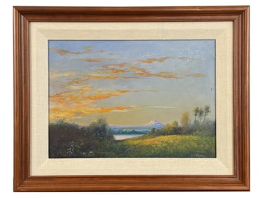 William Standing Montana Oil on Board Painting