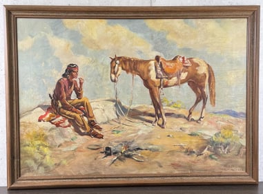 Harold Harrington Betts Indian Warrior Painting