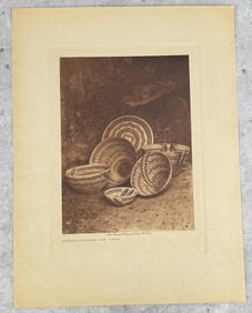 Edward Curtis Photogravure Baskets Painted Cave