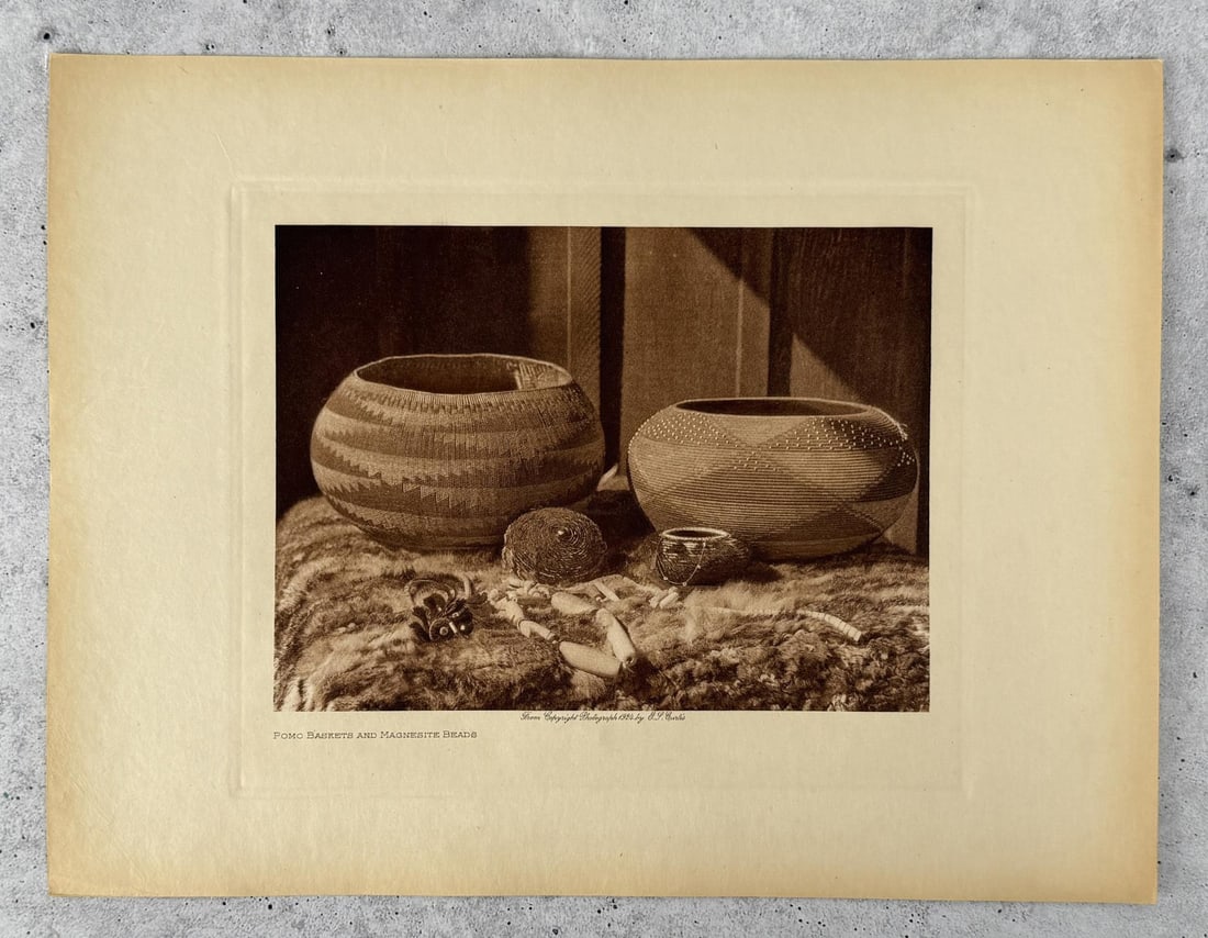 Edward Curtis Photogravure Pomo Baskets Mesquite (1 of 3)