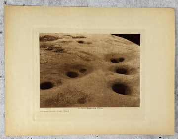 Edward Curtis Photogravure Bowlder Milling Stone