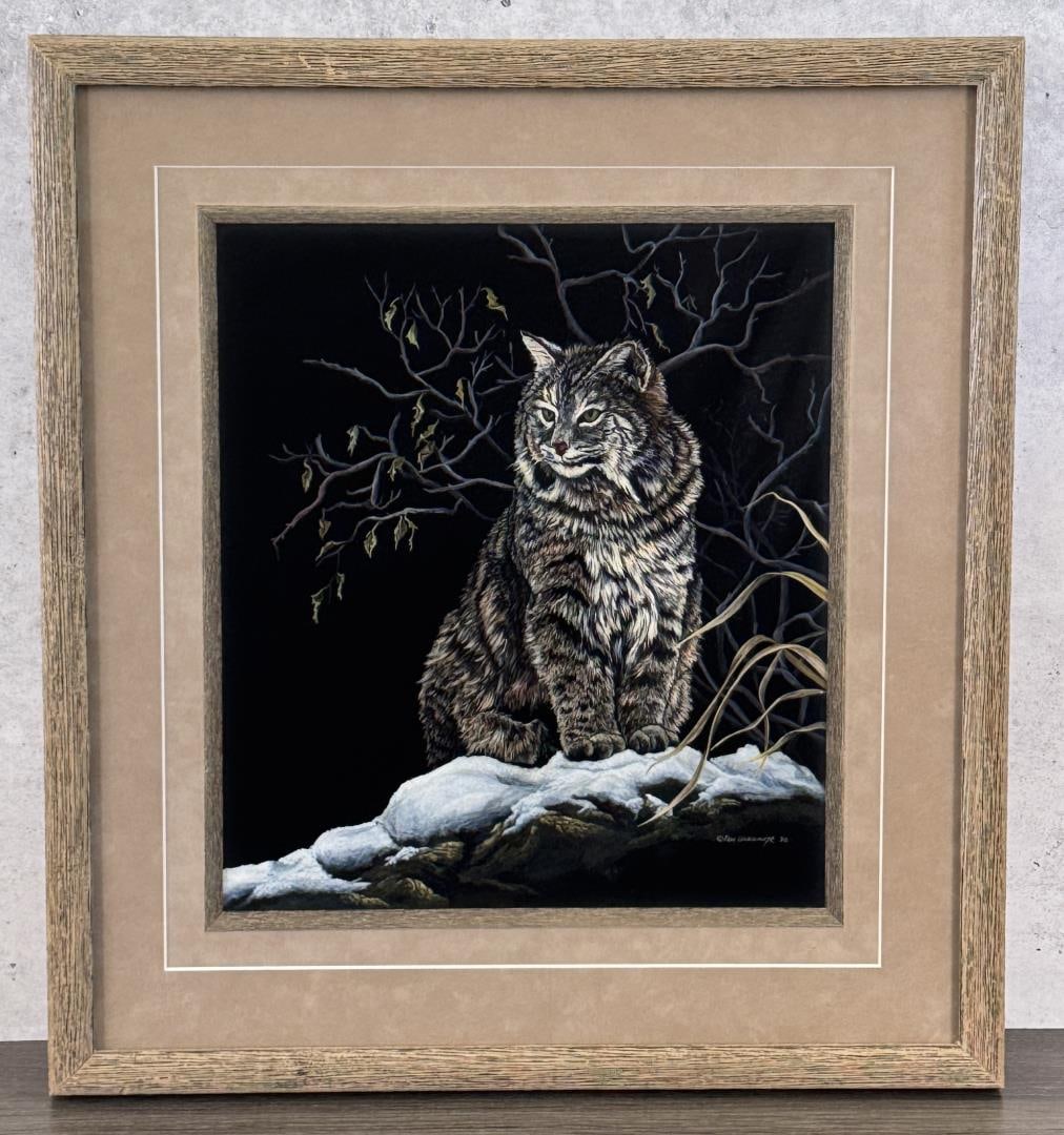 Ron Ukrainetz Bobcat Scratchboard & Acrylic (1 of 6)