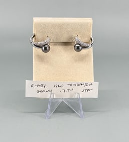 Golay 18K Gold Diamond & Tahitian Pearl Earrings