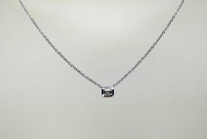 14K White Gold & .16ct Diamond Necklace