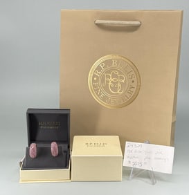 18k Rose Gold Pink Sapphire Pave Earrings