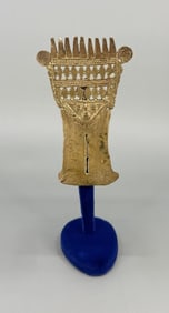 Brass Pre-Columbian Hair Comb Brooch
