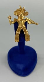 Alva Museum Gold Tone Aztec Man Brooch