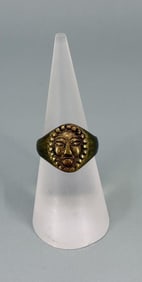 Peru Brass Sun Face Ring