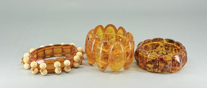 Group Of amber Stretch Bracelets