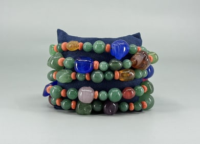 Designer Semi Precious Stone Carved Bracelet