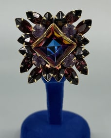 Judy Lee Aurora Borealis Rhinestone Costume Brooch