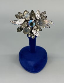 Judy Lee Smoky Rhinestone Costume jewelry Brooch