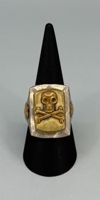 Vintage Mexican Motorcycle Biker Skull Ring