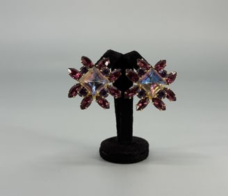 Judy Lee Rhinestone Costume Jewelry Earrings