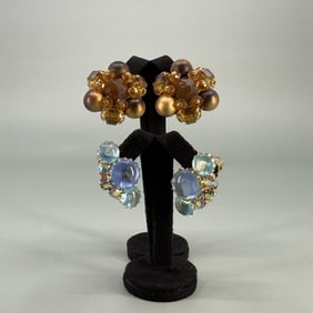 Vintage Costume Jewelry Rhinestone Earrings