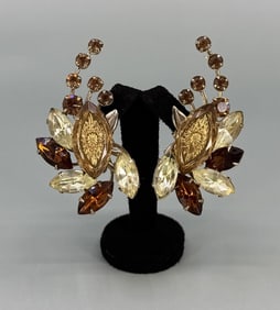 Judy Lee Rhinestone Costume Jewelry Earrings