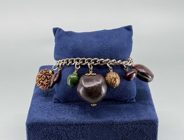 Hawaiian Nut Seed Pod Charm Bracelet