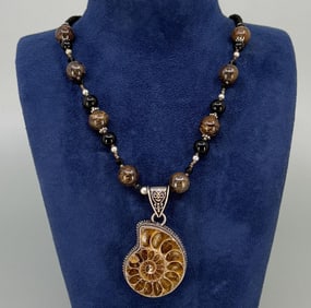 Sterling Silver Ammonite Necklace