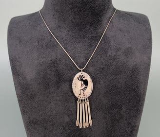 Navajo Kokopelli Sterling Silver Necklace