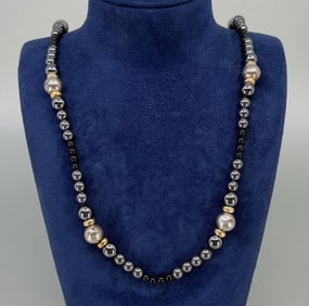 Multi Color Metallic Beaded Necklace