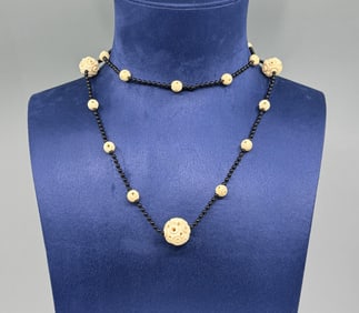 Carved Bead Necklace Montana Residents Only