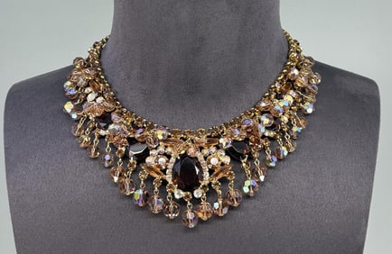 Juliana D&E Topaz Teardrop Rhinestone Necklace