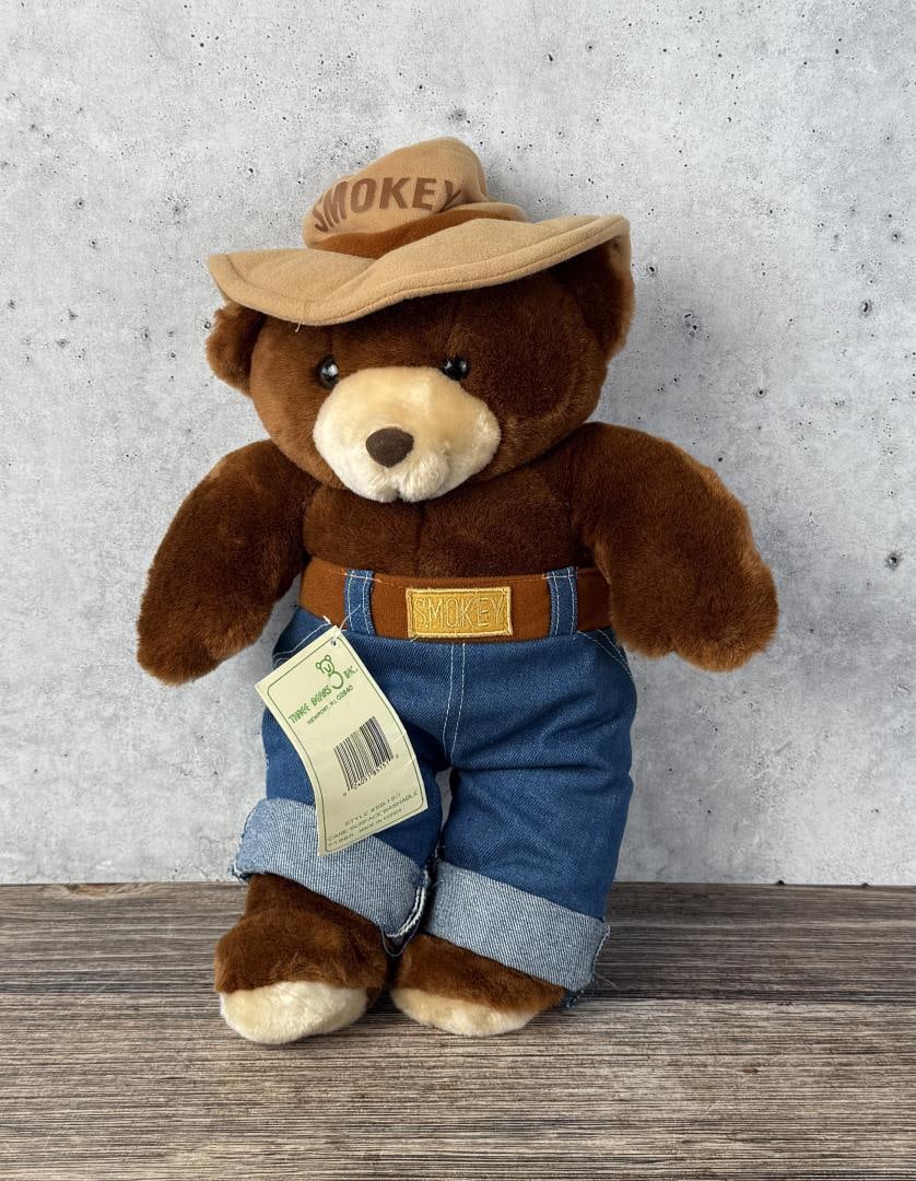 Smokey the Bear Teddy Bear: 15 5/8" tall.