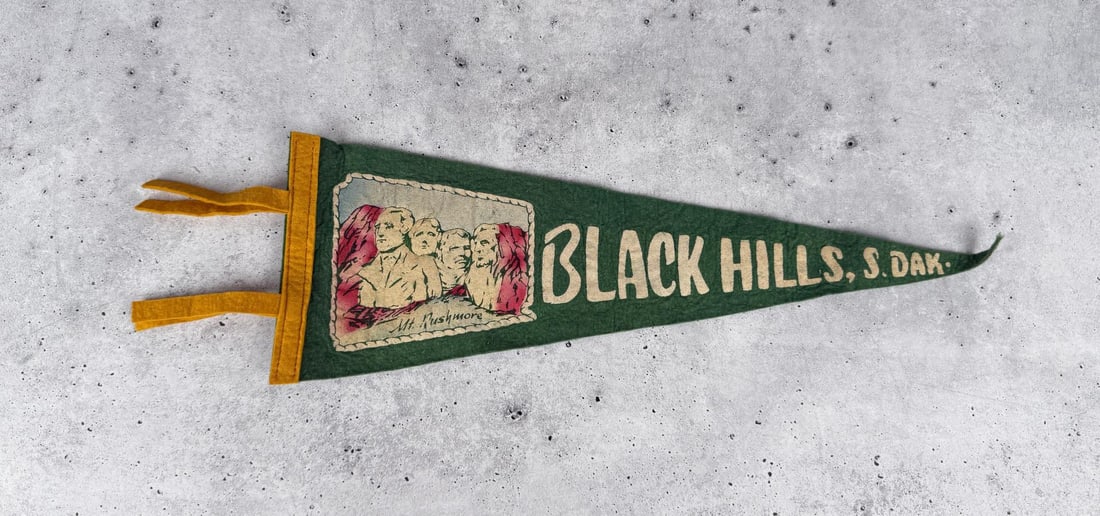 Black Hills South Dakota Souvenir Pennant: 19 5/8" long.