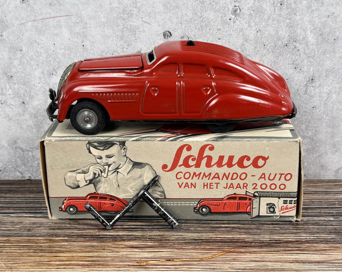 Schuco Kommando Anno 2000 Wind Up Toy Car: Working in original box.