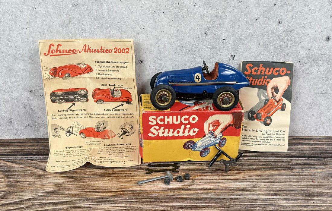 Schuco Studio Race Car Wind Up Toy Car: With original box