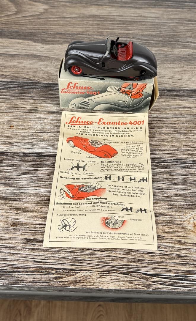 Schuco Examico 4001 Wind Up Toy Car: Working in original box.