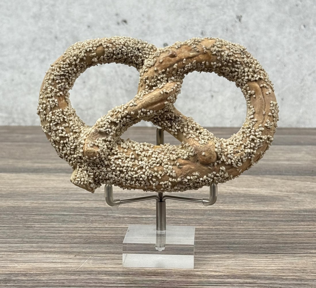 Antique Butte Montana Pretzel Whiskey Flask: 5 5/8" by 3 1/2" by 1".