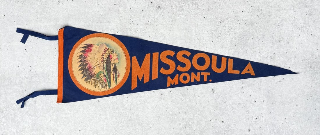 Missoula Montana Felt Souvenir Pennant: 30 1/2" long.