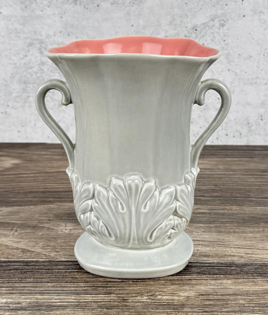 Red Wing Pottery Acanthus 1357 Vase: 7 1/2" by 5 1/2" by 5 1/4".