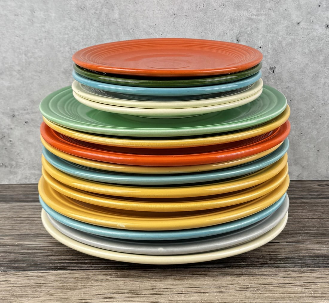 Vintage Fiesta Fiestaware Plates: Several Different Sizes. 16 Total