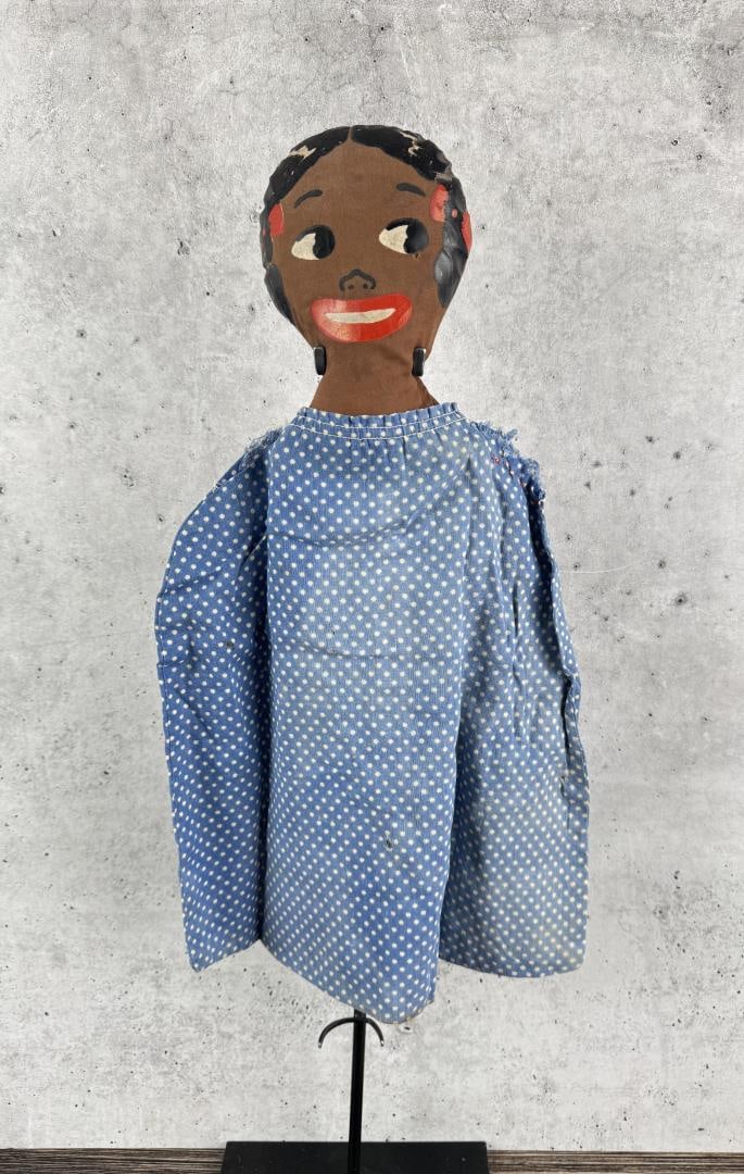 Black Americana Folk Art Doll: 16 3/4" long.