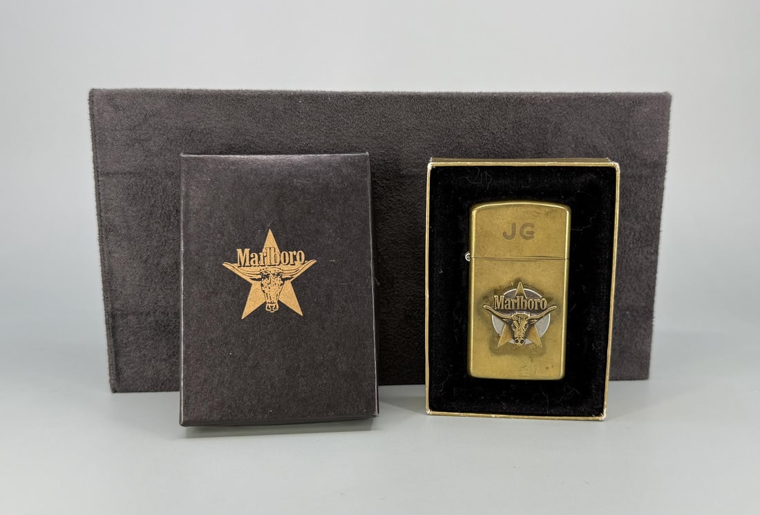 Marlboro Longhorn Zippo Lighter: 1991, with box.