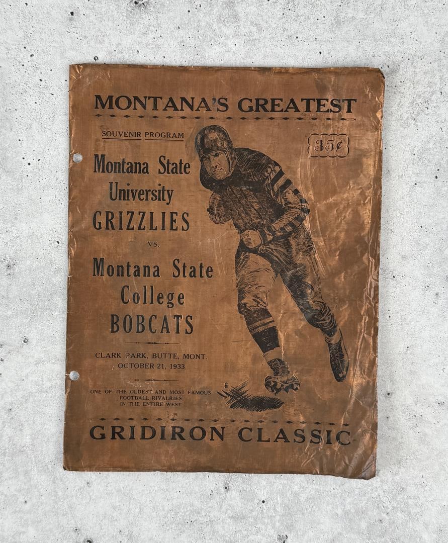 1933 Montana Grizzlies Bobcats Football Program (1 of 4)