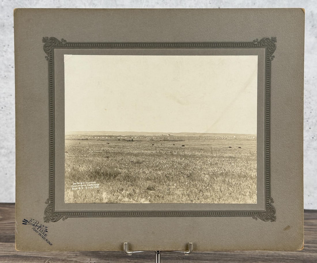 Frank Bennett Fiske Indian Cabinet Photo: 510 Tents in this camp, taken at conference Sept 3-4-5-6 1908. 10" by 12". Provenance: The Estate of George W Reed Indian Missionary and Pastor of Standing Rock Reservation Fort Yates North Dakota.