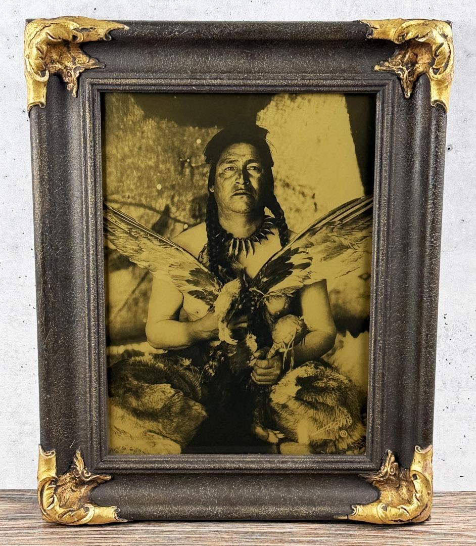 Edward Curtis Assiniboin Hunter Orotone Photo (1 of 4)