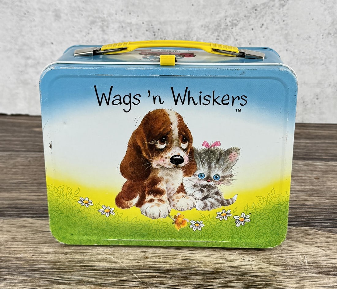 Thermos Wags n Whiskers Metal Lunchbox: With handle, no thermos.
