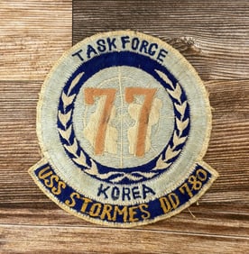 Korean War Task Force 77 USS Stormes DD-780 Patch